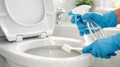 How to clean under the toilet rim with vinegar and a simple toothbrush hack