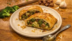 Broccoli and Sausage Puff Pastry Strudel—Flaky, Cheesy, and Surprisingly Easy