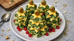 Spinach Frittata “Little Trees” — a festive make-ahead appetizer that’s easy to stack