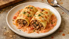 Quick Cannelloni with Lasagna Sheets (the Easy Roll-Up Method)