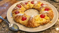 Pineapple Custard Puff Pastry Wreath That Looks Bakery-Made (But Uses Shortcuts)