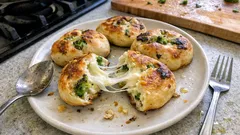 Crispy Broccoli-Potato Skillet Cakes with a Melty Mozzarella Center