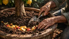 How to use apple peels to feed a lemon tree without attracting pests